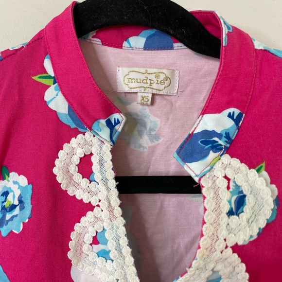 Mud Pie Pink Mia Embroidered Floral Dress XS - Picture 3 of 6